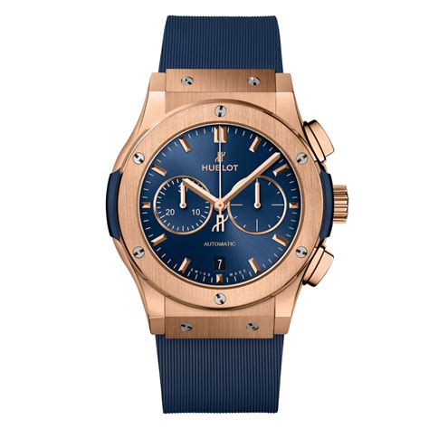 hublot classic fusion chronograph gold blue red stripe|Hublot classic fusion chronograph 42mm.